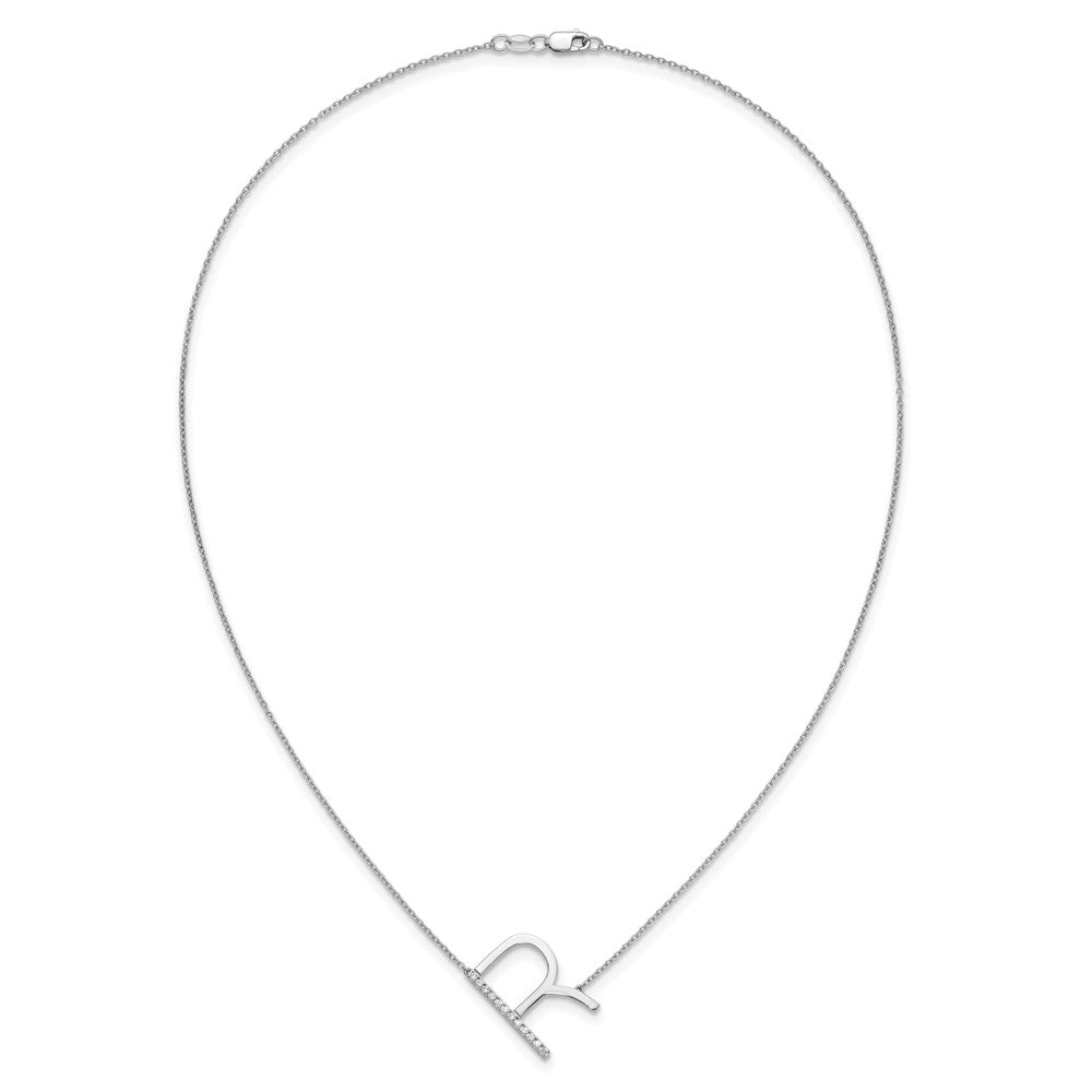 Sideways Diamond Initial Necklaces
