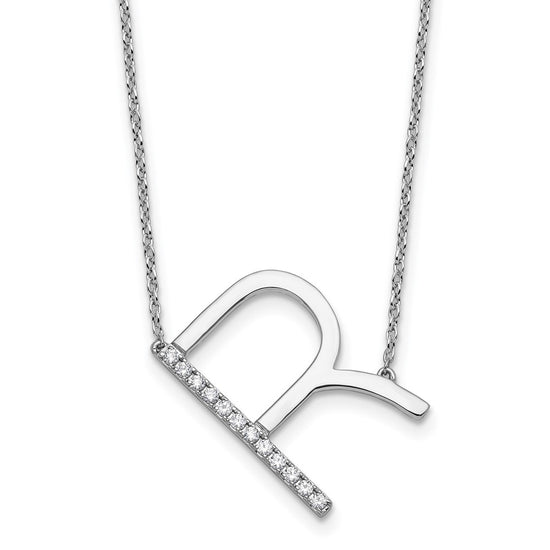 Sideways Diamond Initial Necklaces