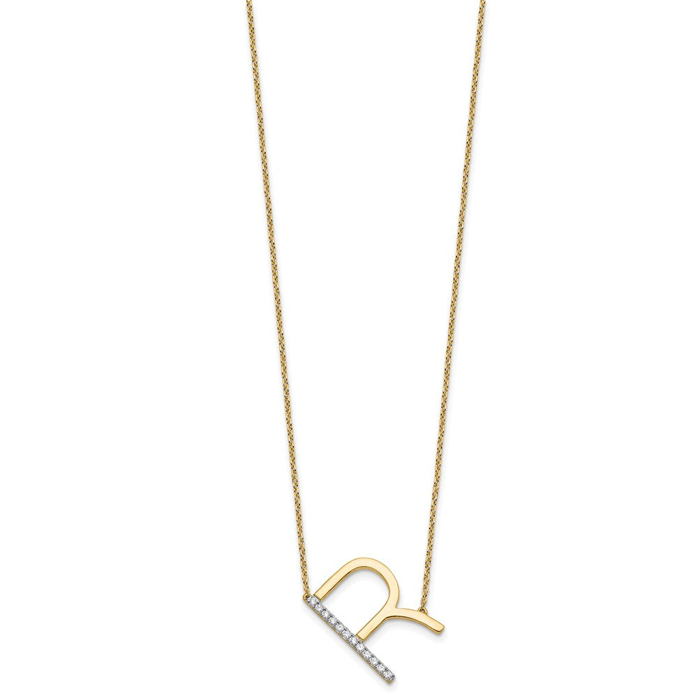 Sideways Diamond Initial Necklaces