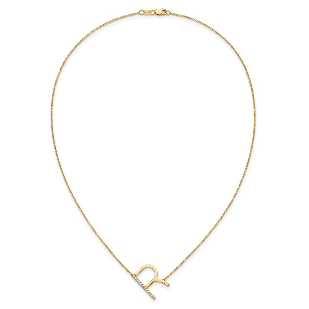 Sideways Diamond Initial Necklaces