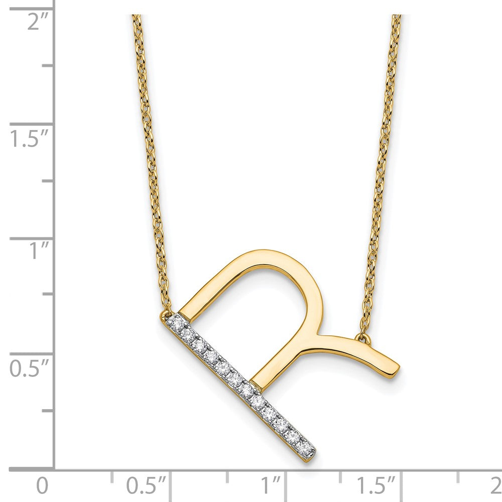 Sideways Diamond Initial Necklaces