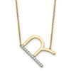 Sideways Diamond Initial Necklaces