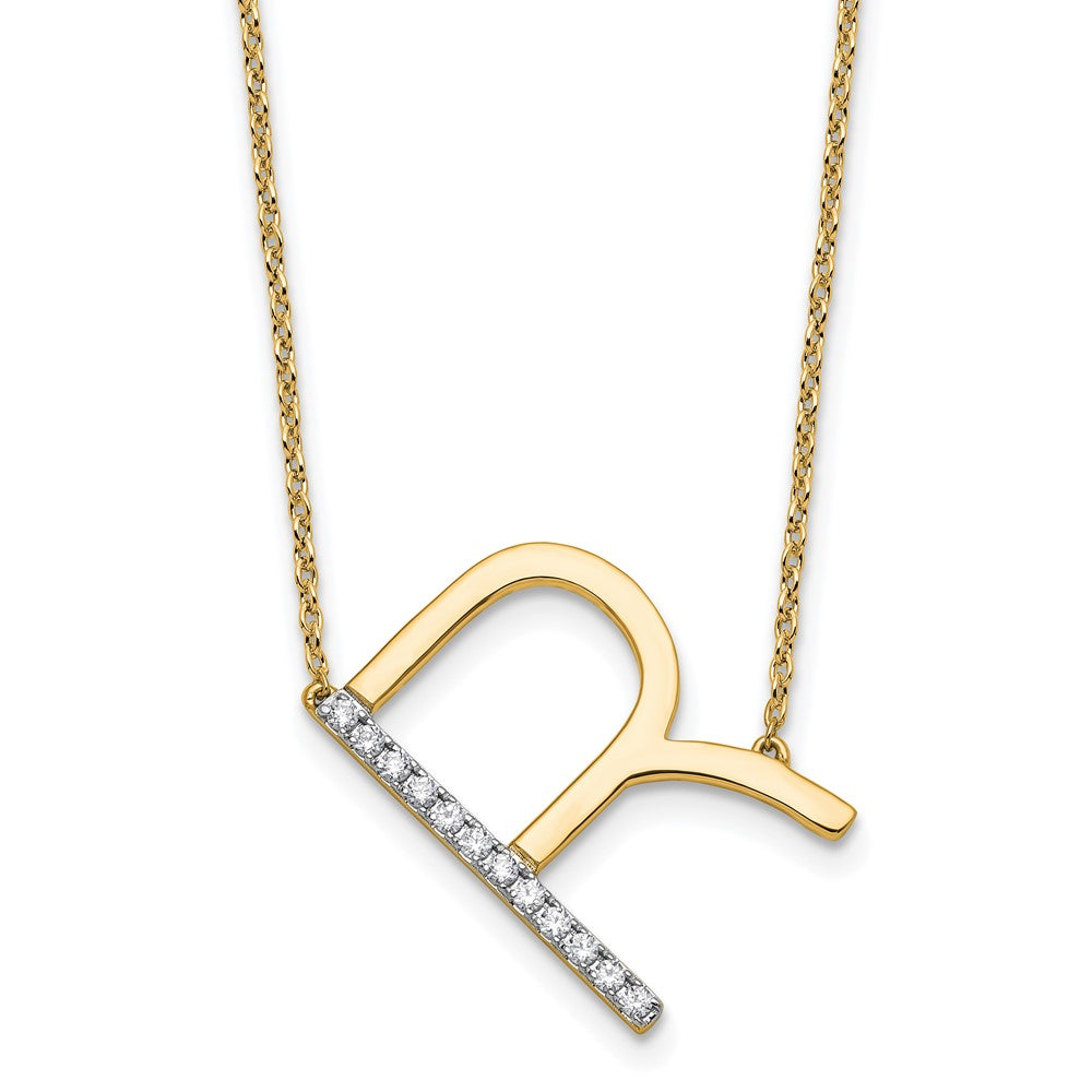 Sideways Diamond Initial Necklaces