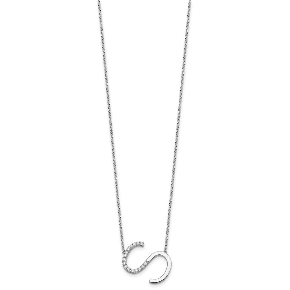 Sideways Diamond Initial Necklaces