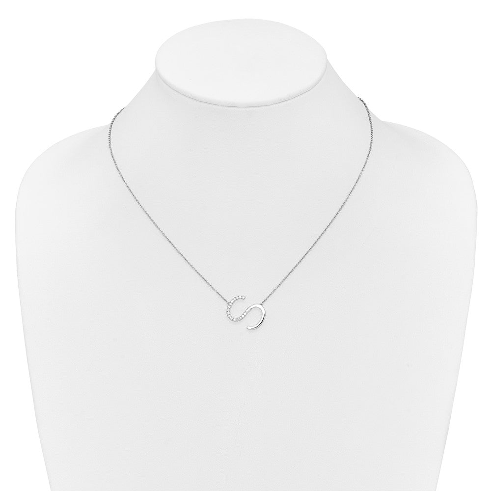 Sideways Diamond Initial Necklaces