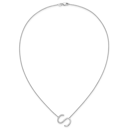 Sideways Diamond Initial Necklaces