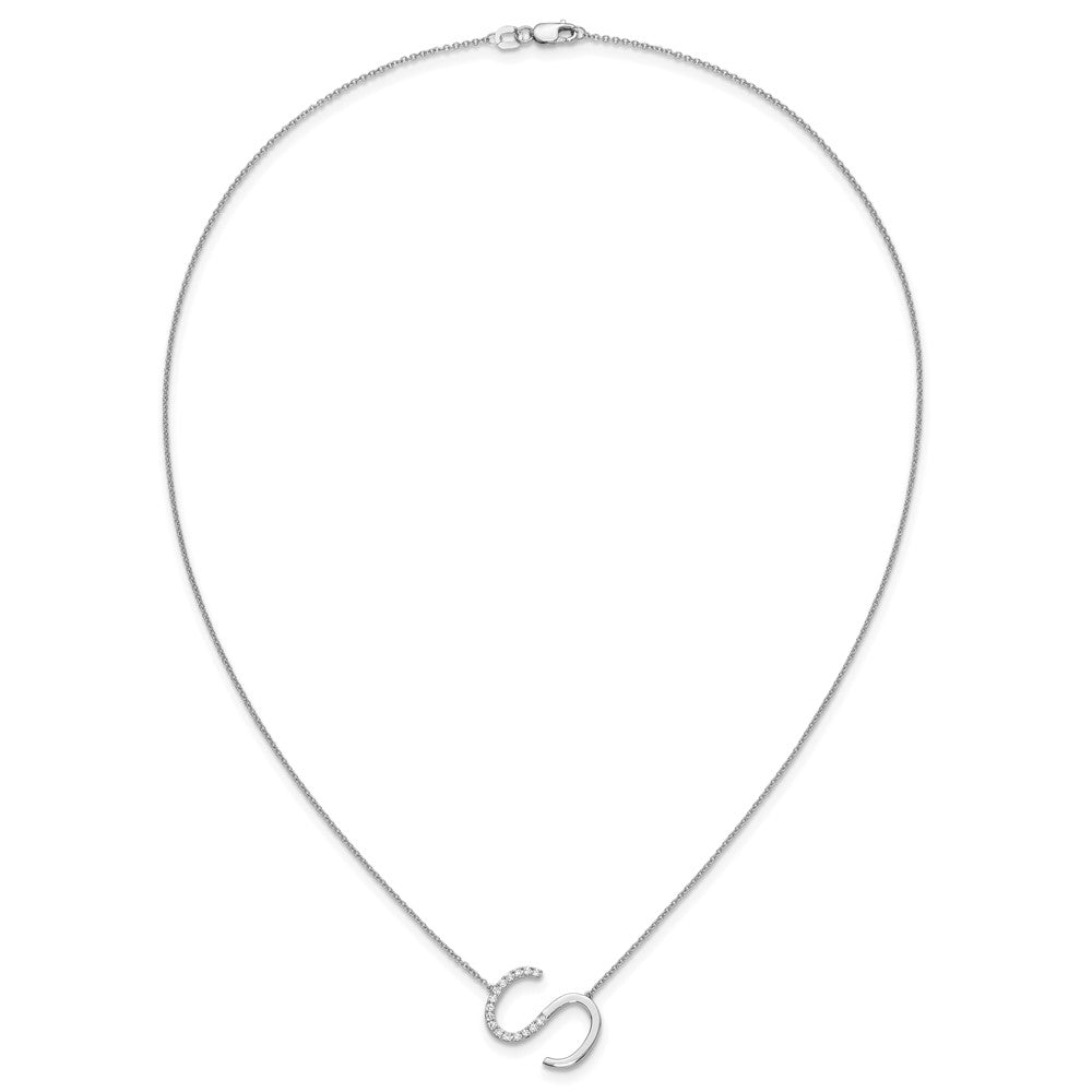 Sideways Diamond Initial Necklaces