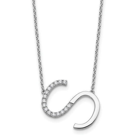 Sideways Diamond Initial Necklaces