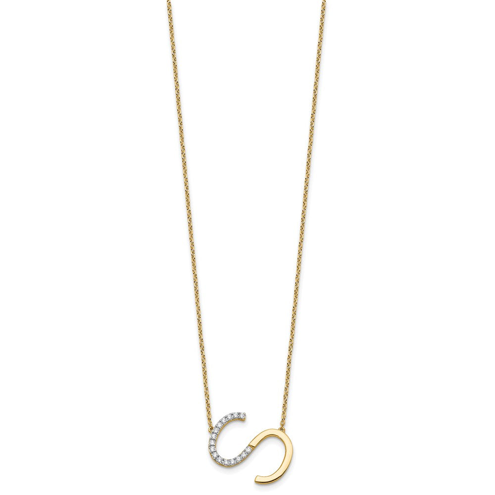 Sideways Diamond Initial Necklaces
