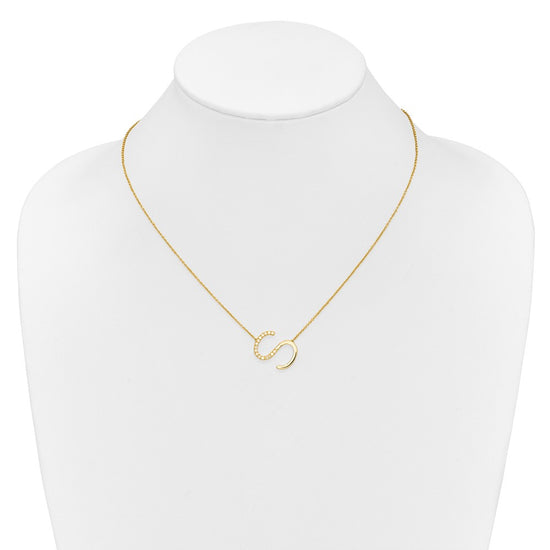 Sideways Diamond Initial Necklaces
