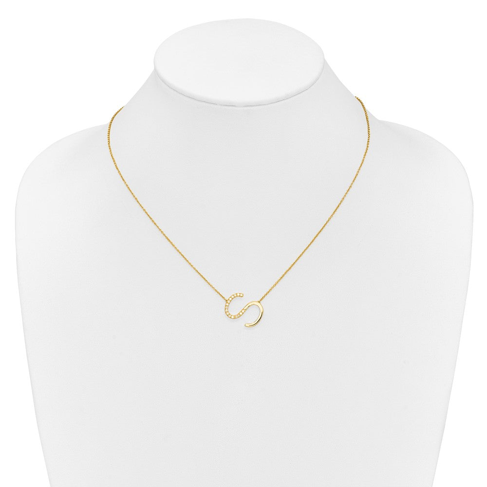 Sideways Diamond Initial Necklaces