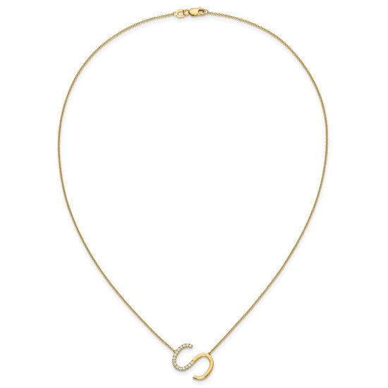 Sideways Diamond Initial Necklaces