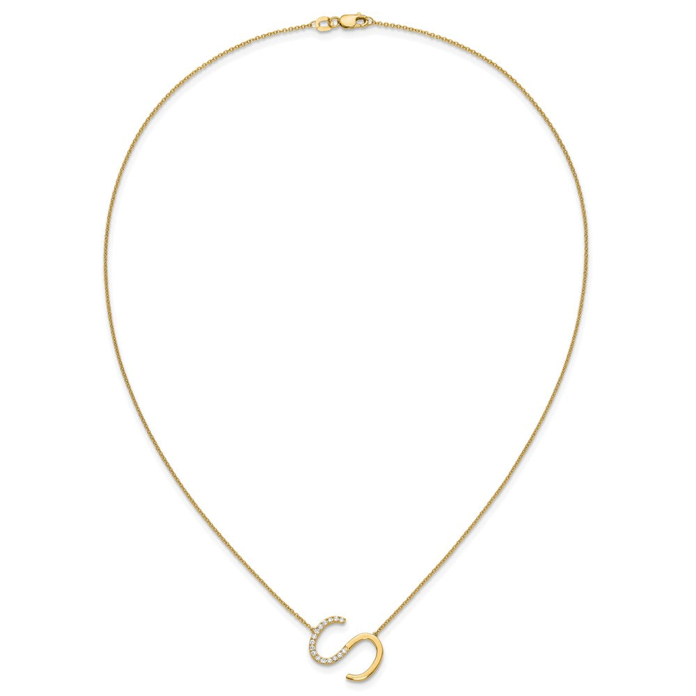 Sideways Diamond Initial Necklaces