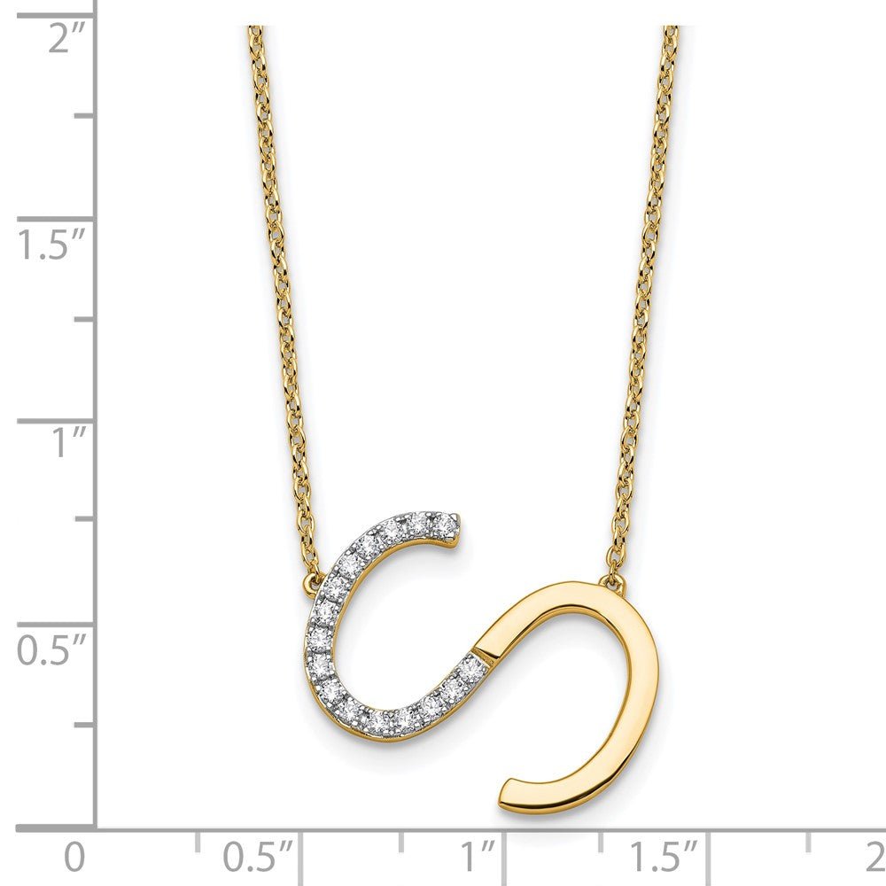 Sideways Diamond Initial Necklaces