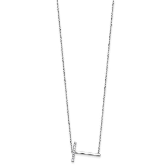 Sideways Diamond Initial Necklaces