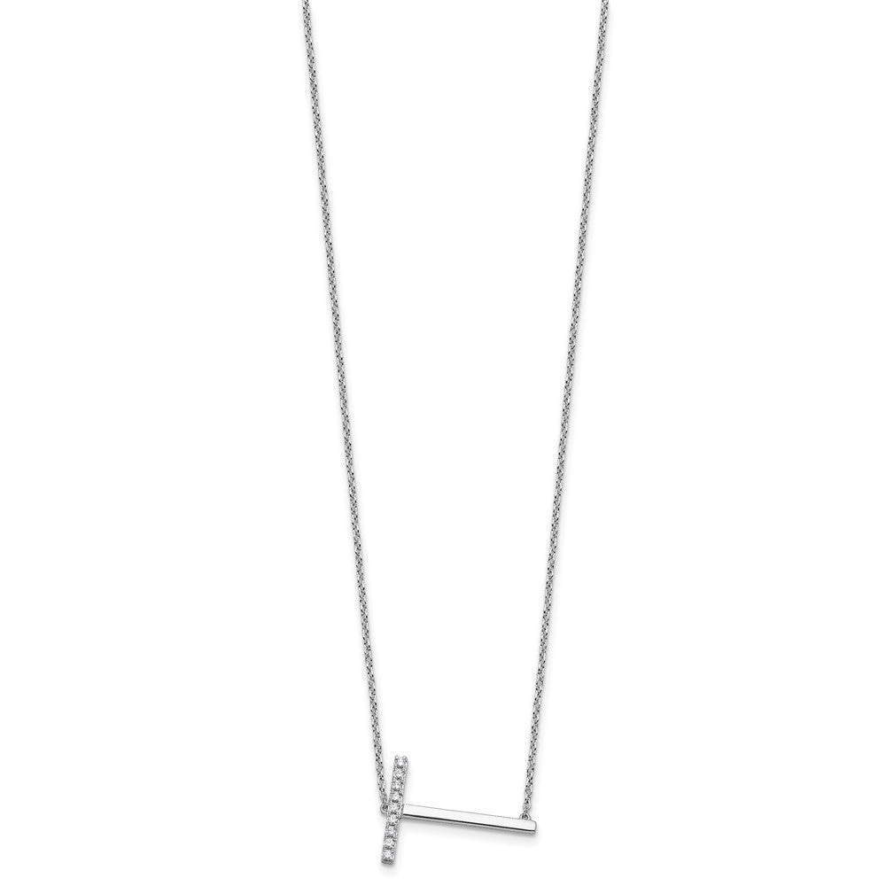 Sideways Diamond Initial Necklaces