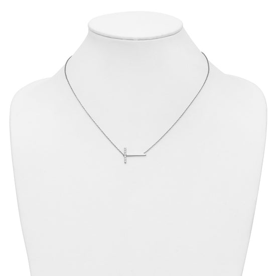Sideways Diamond Initial Necklaces