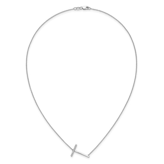 Sideways Diamond Initial Necklaces