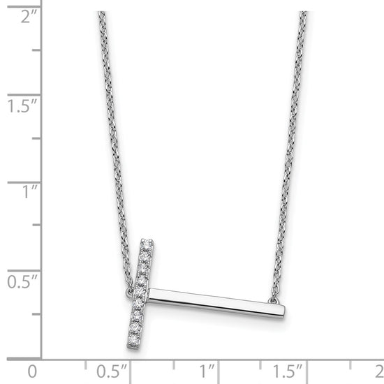 Sideways Diamond Initial Necklaces
