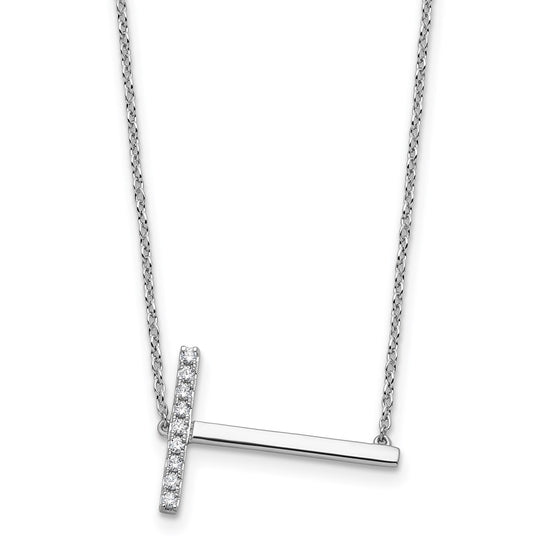 Sideways Diamond Initial Necklaces