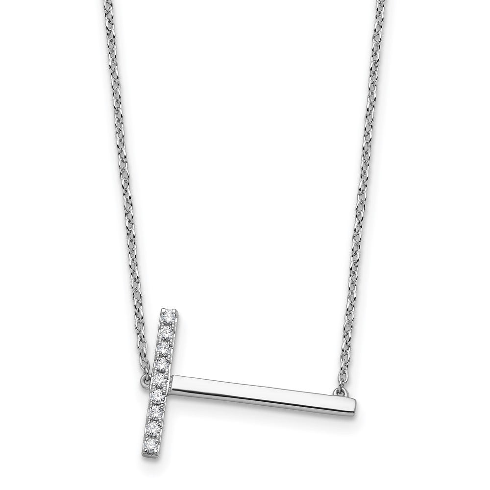 Sideways Diamond Initial Necklaces