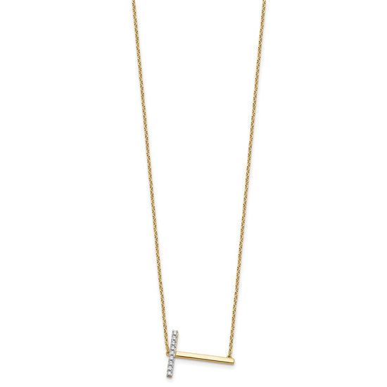 Sideways Diamond Initial Necklaces