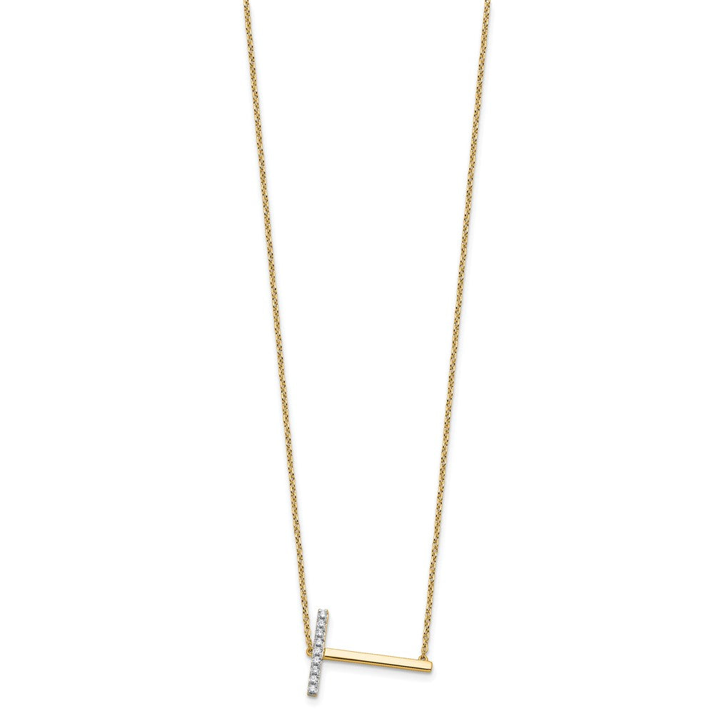 Sideways Diamond Initial Necklaces