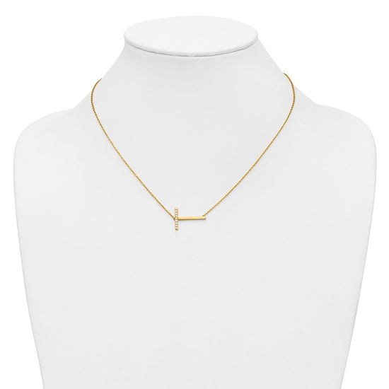 Sideways Diamond Initial Necklaces