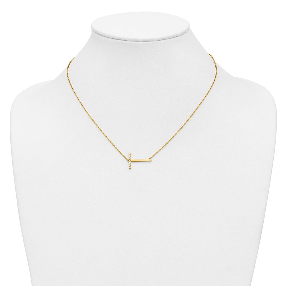 Sideways Diamond Initial Necklaces