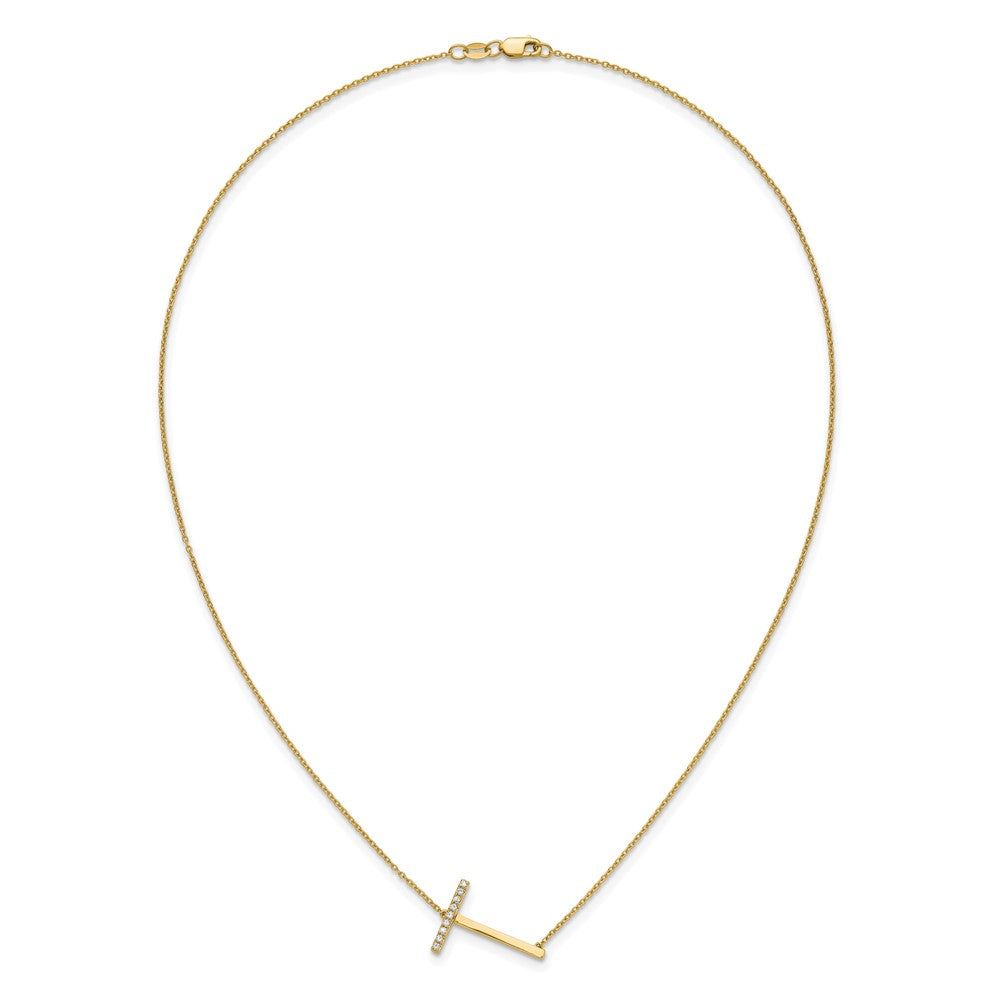 Sideways Diamond Initial Necklaces