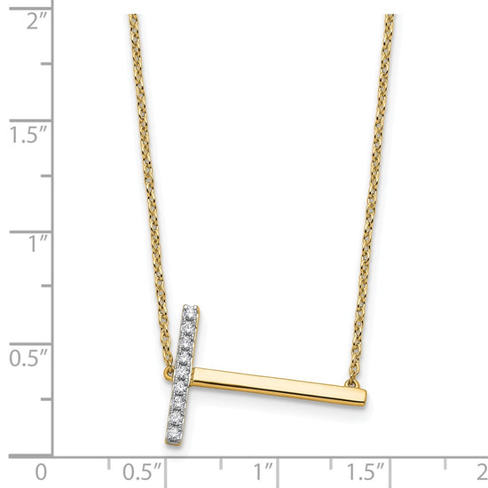 Sideways Diamond Initial Necklaces