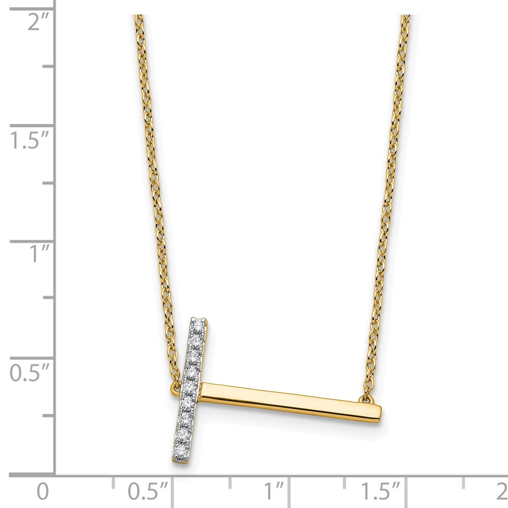 Sideways Diamond Initial Necklaces