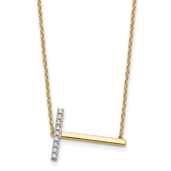 Sideways Diamond Initial Necklaces