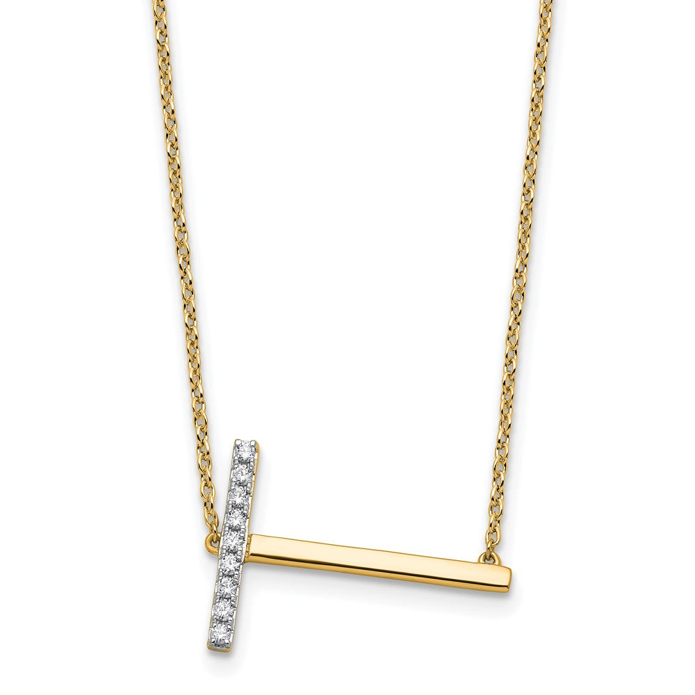 Sideways Diamond Initial Necklaces