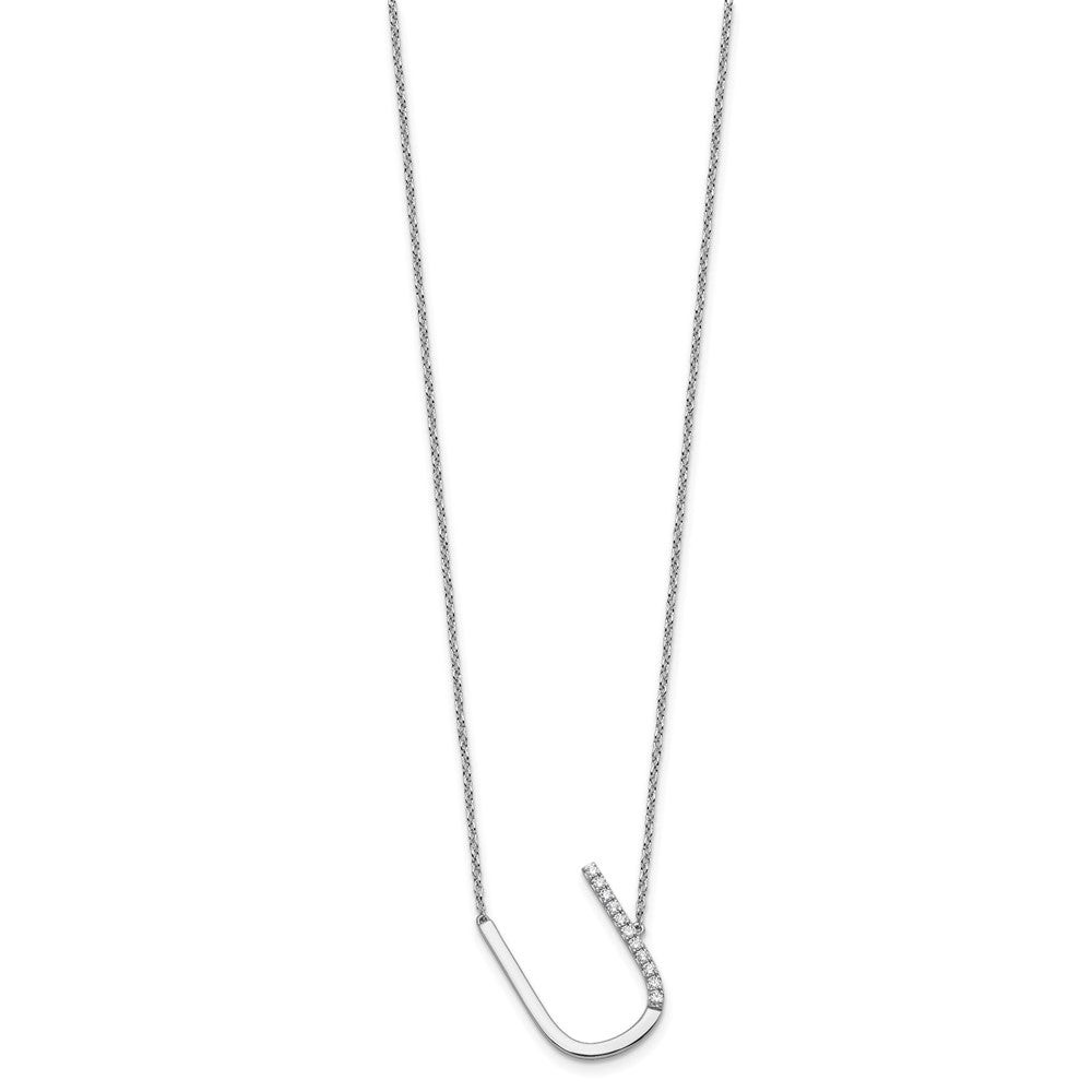 Sideways Diamond Initial Necklaces