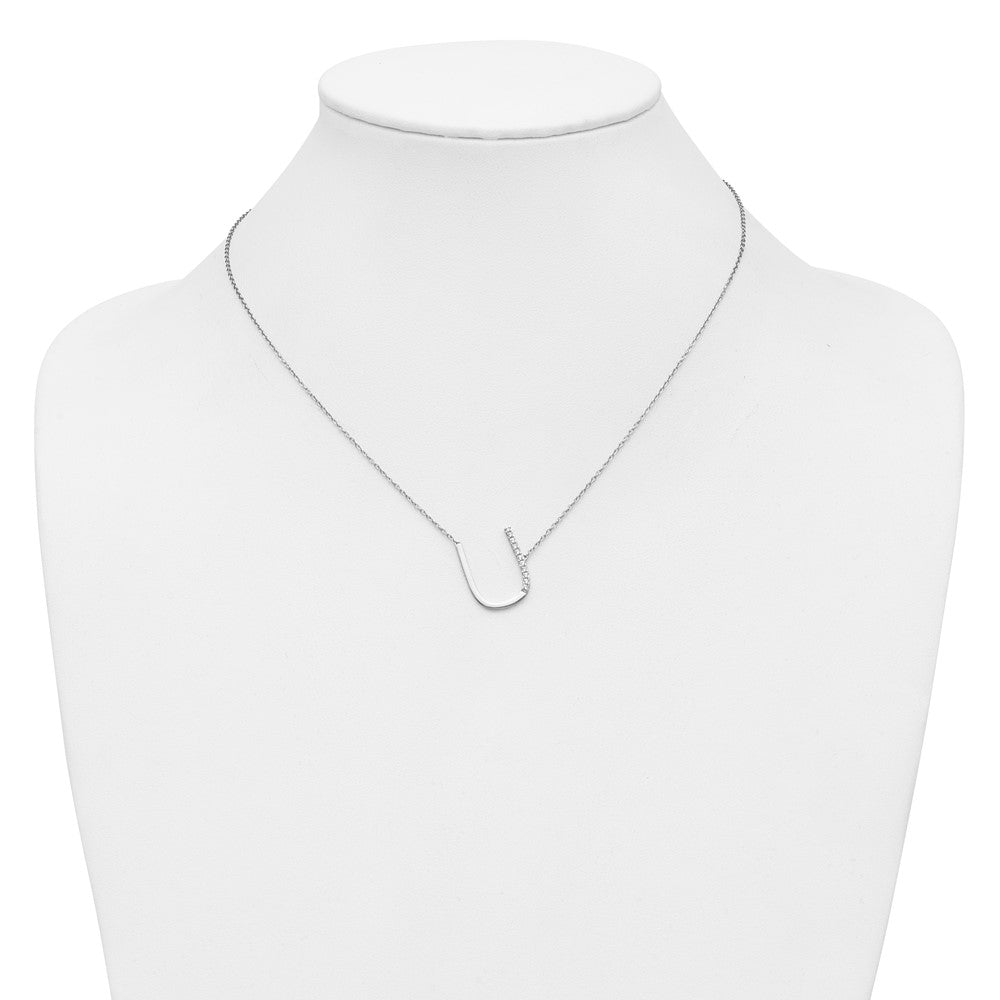 Sideways Diamond Initial Necklaces