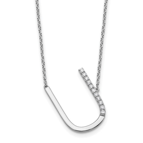Sideways Diamond Initial Necklaces