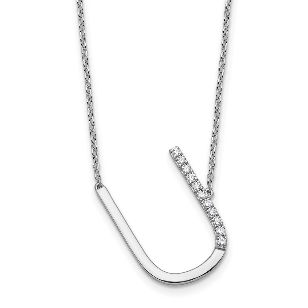 Sideways Diamond Initial Necklaces