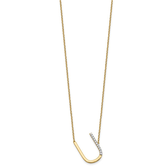 Sideways Diamond Initial Necklaces