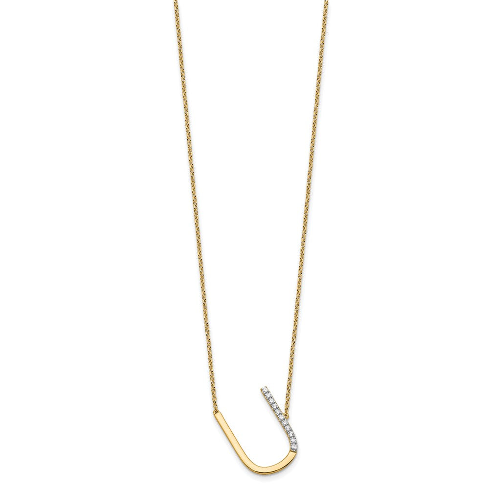 Sideways Diamond Initial Necklaces