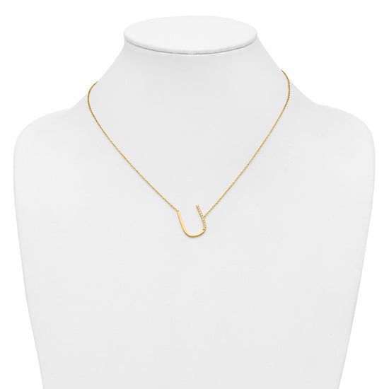 Sideways Diamond Initial Necklaces