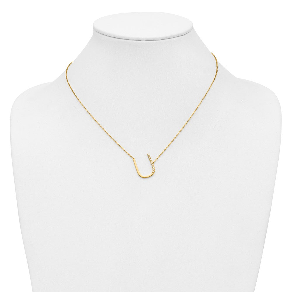 Sideways Diamond Initial Necklaces