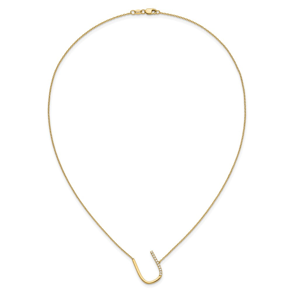 Sideways Diamond Initial Necklaces