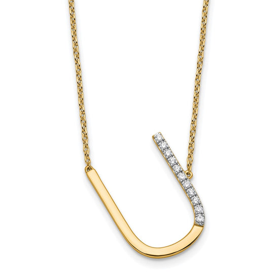 Sideways Diamond Initial Necklaces
