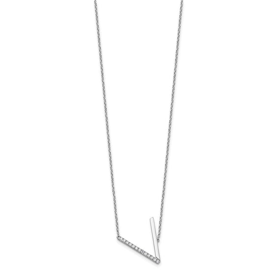 Sideways Diamond Initial Necklaces