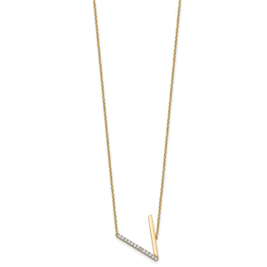 Sideways Diamond Initial Necklaces
