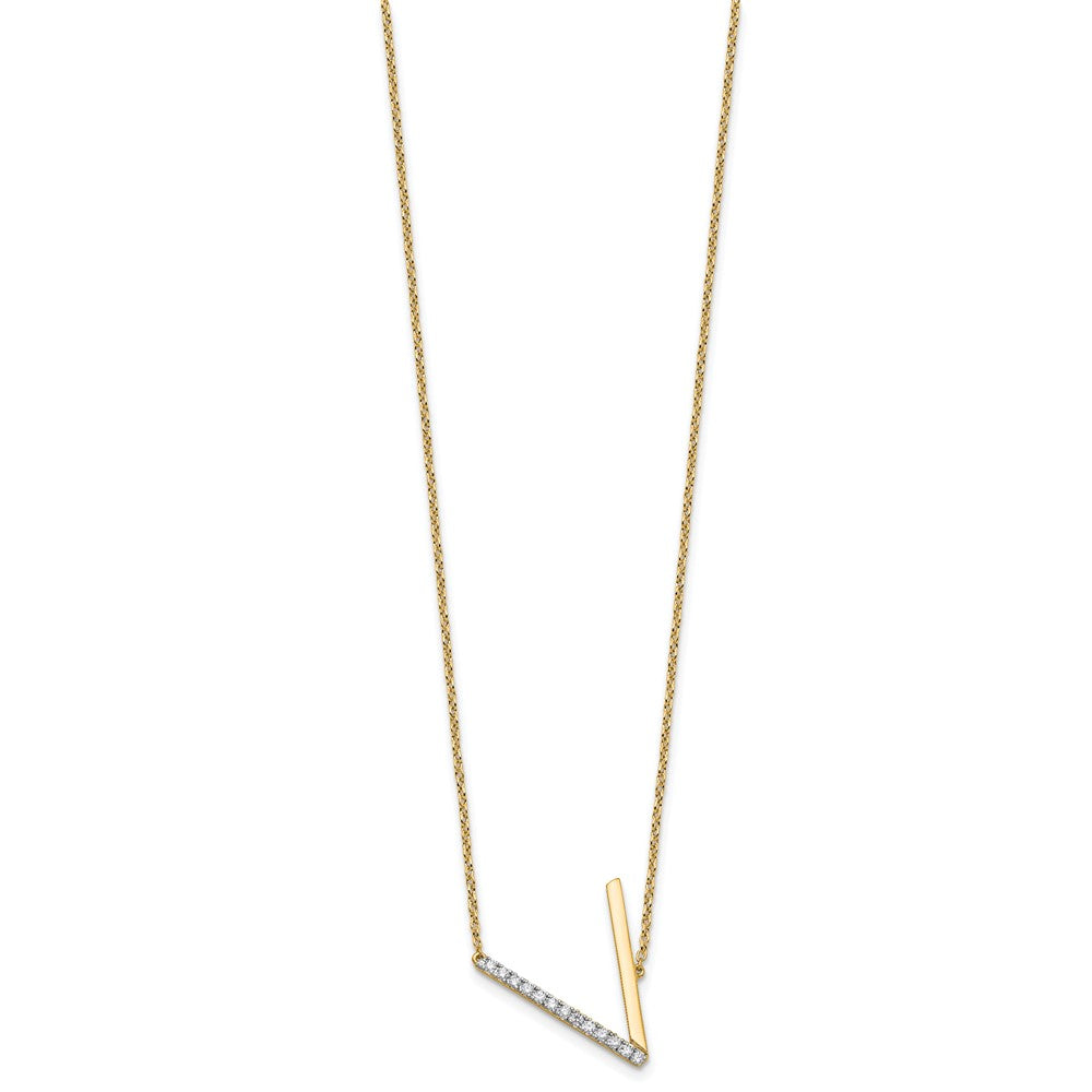 Sideways Diamond Initial Necklaces