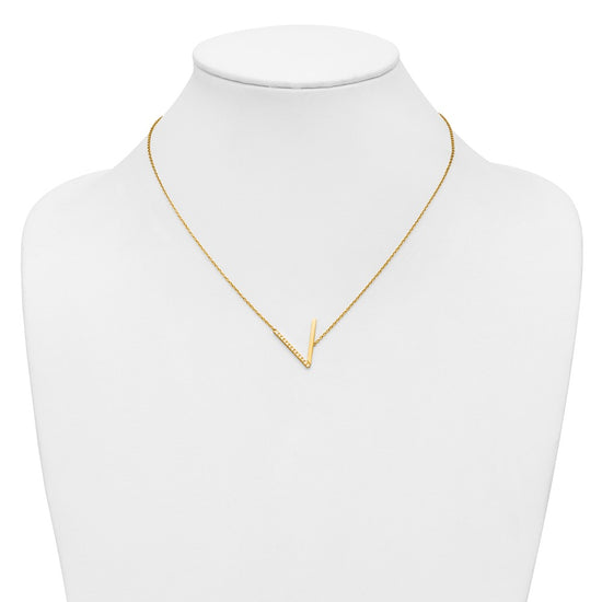 Sideways Diamond Initial Necklaces