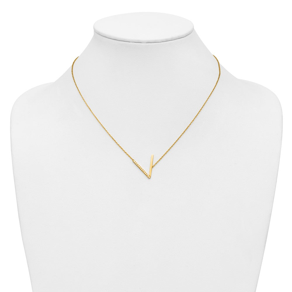 Sideways Diamond Initial Necklaces