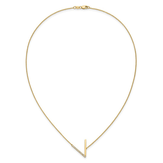 Sideways Diamond Initial Necklaces